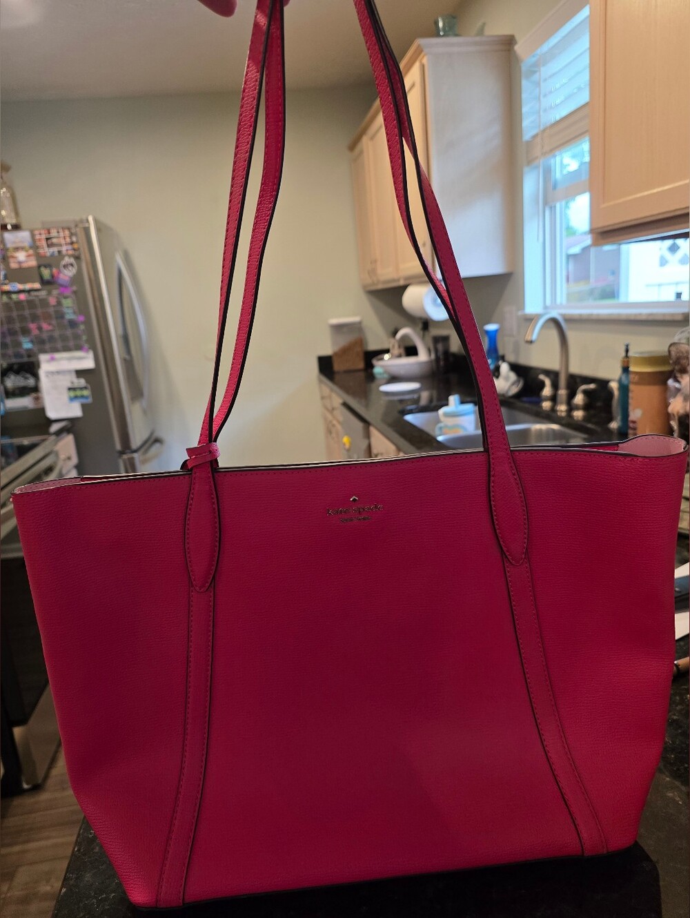 Kate Spade Leather Tote in Fuchsia